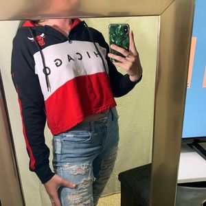 Chicago Bulls Crop Hoodie